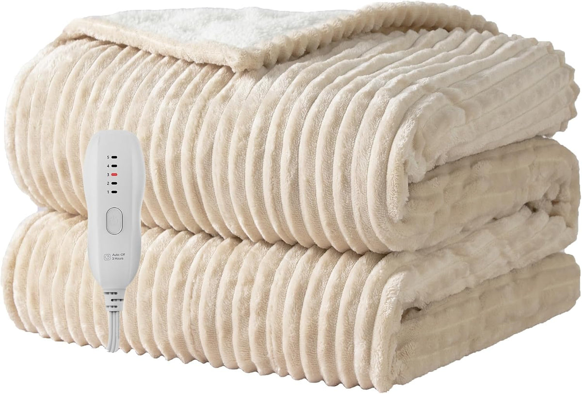 Texciting Heated Blanket 50"X60",Soft Electric Blanket,ETL Certified,Grey