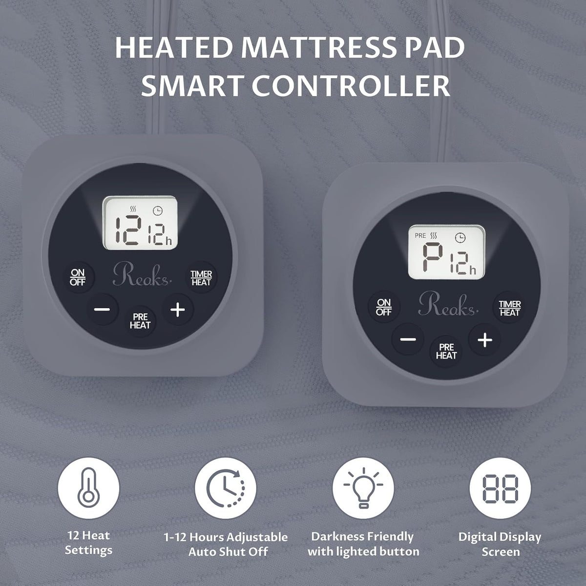 Heated Mattress Pad Foot Queen, 3D Air Fabric, Preheat & Memory for Winter