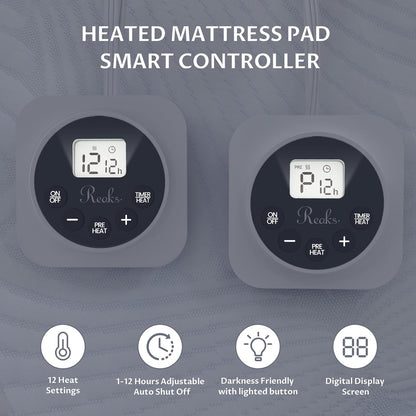 Heated Mattress Pad Foot Queen, 3D Air Fabric, Preheat & Memory for Winter