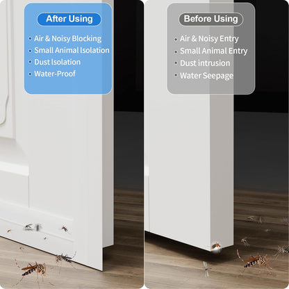Door Weather Stripping, Silicone Door Seal Strip Sealing Tape, Door Draft Stopper Adhesive Seal Tape for Doors Windows &Shower Glass Door Gaps (Thickness Upgrade)
