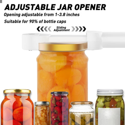 Jar Opener Bottle Opener for Seniors with Arthritis, Multi Retractable Magnetic Can Opener, Jar Grippers for Opening Jars, Kitchen Gadgets for Weak Hands and Senior Arthritis (Black)