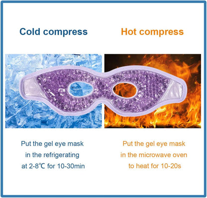 Cooling Gel Eye Mask with Eye Holes, 2 PCS Cold Eye Packs for Puffiness & Swelling, Reusable Hot Cold Compress Heat Ice Gel Pack, Purple and Pink