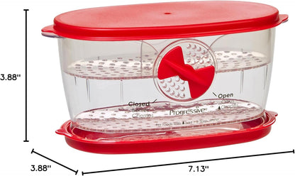 PrepSolutions Fresh Fruit & Vegetable Keeper, Green – Airtight Container with Vent for Prolonged Freshness | Airtight Storage Container Features Adjustable Vent for Prolonged Freshness, BPA-Free and Dishwasher Safe