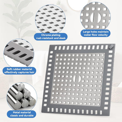 Shower Drain Hair Catcher,4.72",Hair Catcher for Bathroom Drain,Tub,Sink | Shower Drain Cover Protector,Easy Installation Clean,Prevents Clogged For Bathroom Shower Drain,Bathtub,Sink