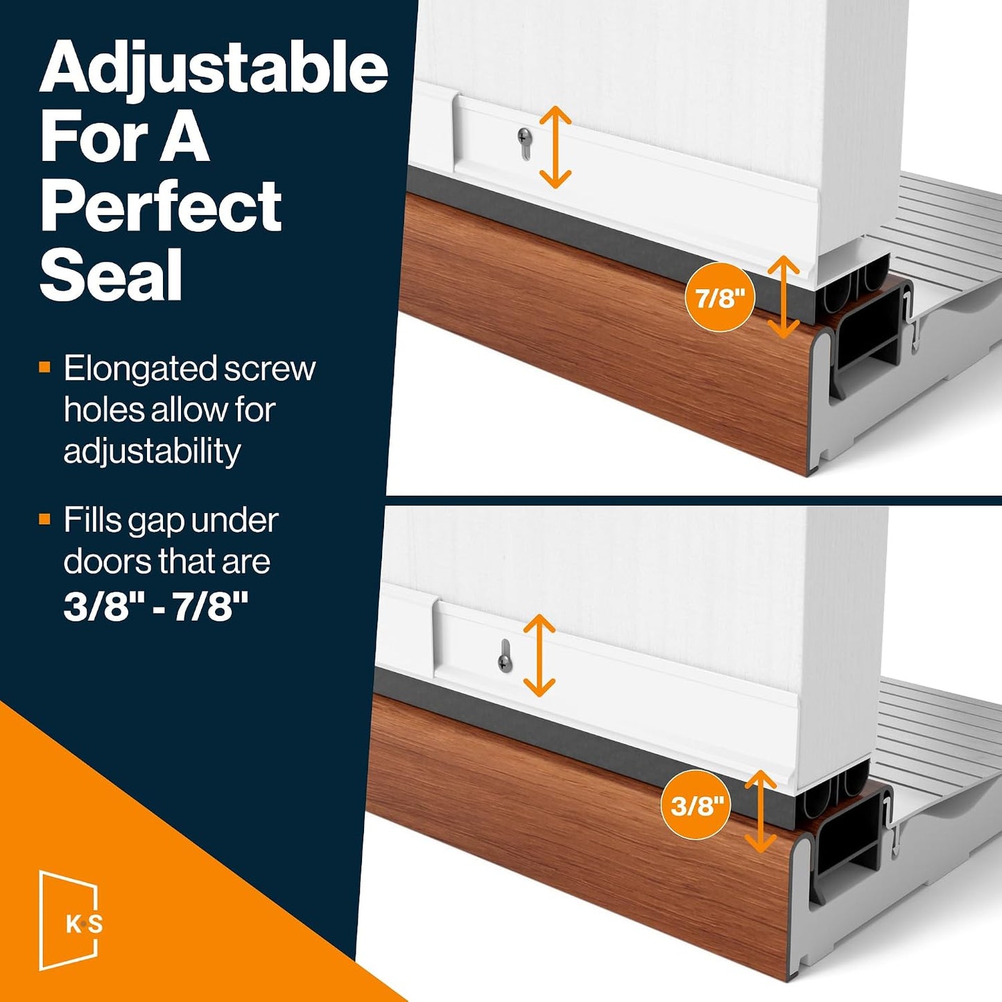 Adjustable Double Bubble Door Sweep & Draft Stopper | Under Door Seal for Exterior Doors 1 3/4" x 35.75" (White 36 inch nominally sized)