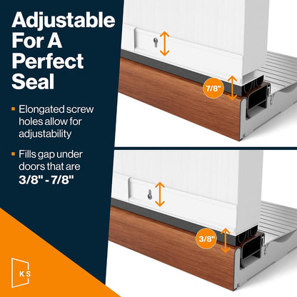 Adjustable Double Bubble Door Sweep & Draft Stopper | Under Door Seal for Exterior Doors 1 3/4" x 35.75" (White 36 inch nominally sized)