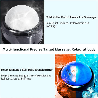 Massage Roller Ball, Neck Massager for Pain Relief, Deep Tissue Massage Tool, Sore Muscle Relief, Lymphatic Drainage, Tummy Tuck Post Surgery Supplies (Blue)