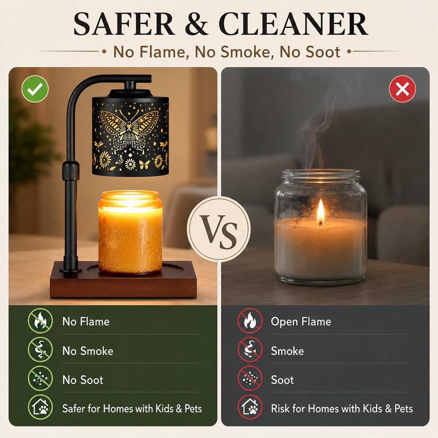 Candle Warmer Lamp Adjustable Height Dimmable for Jar Candles Hummingbird