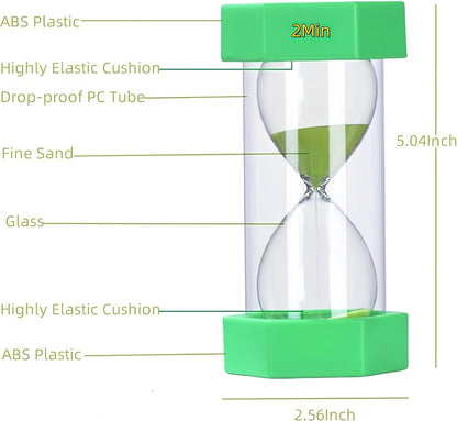 Colorful Sand Timers, Hourglass Sand Timers 5 Min Sandglass Timer with Protective Cover for Toothbrush Timer Games Classroom Home Office Cooking(Blue+5Min)