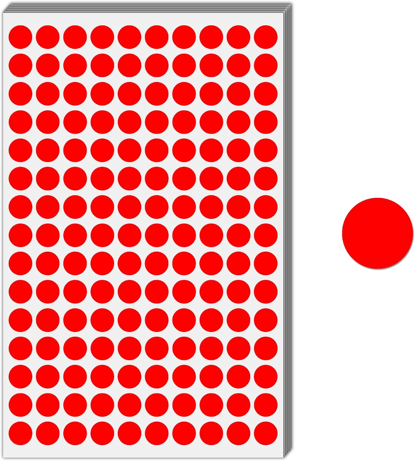 3000 Pieces, 1/2" - Colored Dot Stickers, Round Labels - 6 Colors