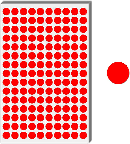 3000 Pieces, 1/2" - Colored Dot Stickers, Round Labels - 6 Colors