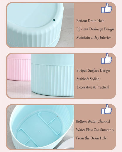 Toothbrush Holder for Bathroom Countertop, Multi-Slot Toothbrush Caddy with Drainage, Detachable Design, Non-Slip Base, Toothpaste Organizer (1, Blue)