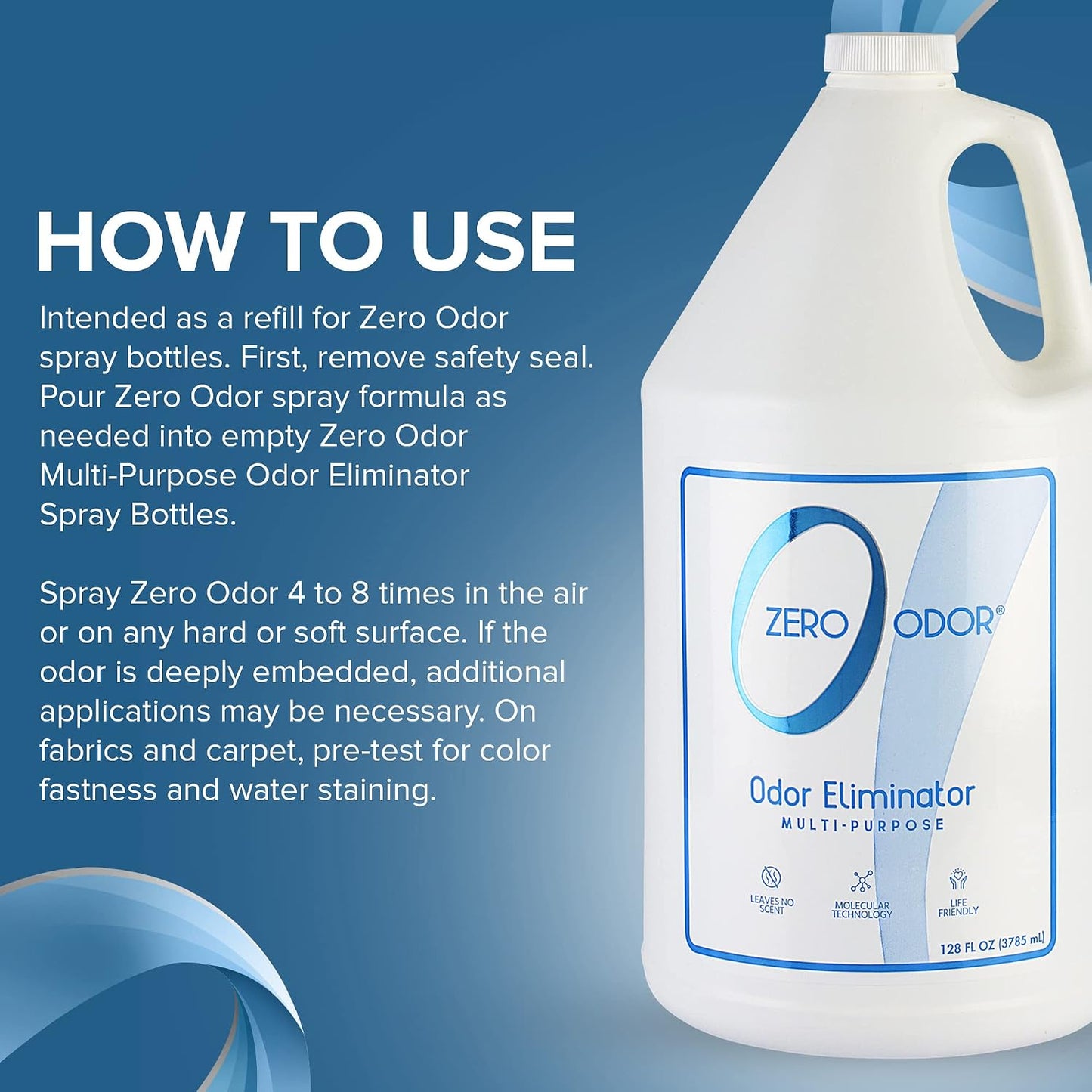 Zero Odor Multi-Purpose Odor Eliminator, Fabric & Room Deodorizer, 16 oz | Odor Eliminator Spray for Closet, Bathroom, Basement, Trash & Upholstery, Air and Surface use