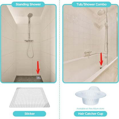 25 Pack Disposable Shower Drain Hair Catcher Mesh Stickers - Peel & Stick Drain Strainers to Prevent Clogs, Strong Waterproof Adhesive, Mess-Free Disposable Drain Covers for Shower & Bathtub