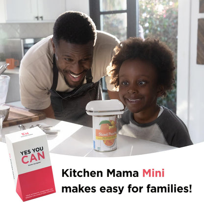 Kitchen Mama Mini Electric Can Opener Smooth Edge, White | Opens Can with One Press, Ultra-Compact Portable, Hands-Free Cordless, Safe for Seniors with Arthritis