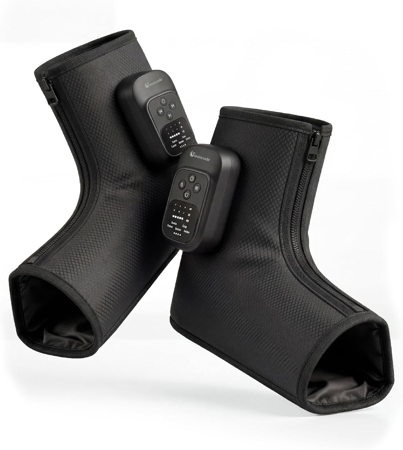 Foot Massager with Air Compression and Heat, Portable Cordless Ankle and Calf Massager with 5 Modes & 5 Intensities, Lightweight Compression Boots for Muscle Relaxation