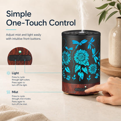 Tree Essential Oils Diffuser for Home 150ML Aromatherapy Diffuser | Birthday Gifts for Women mom,Metal Cool Mist Humidifier with 7 Colors Lights Waterless Auto Off Air Diffusers