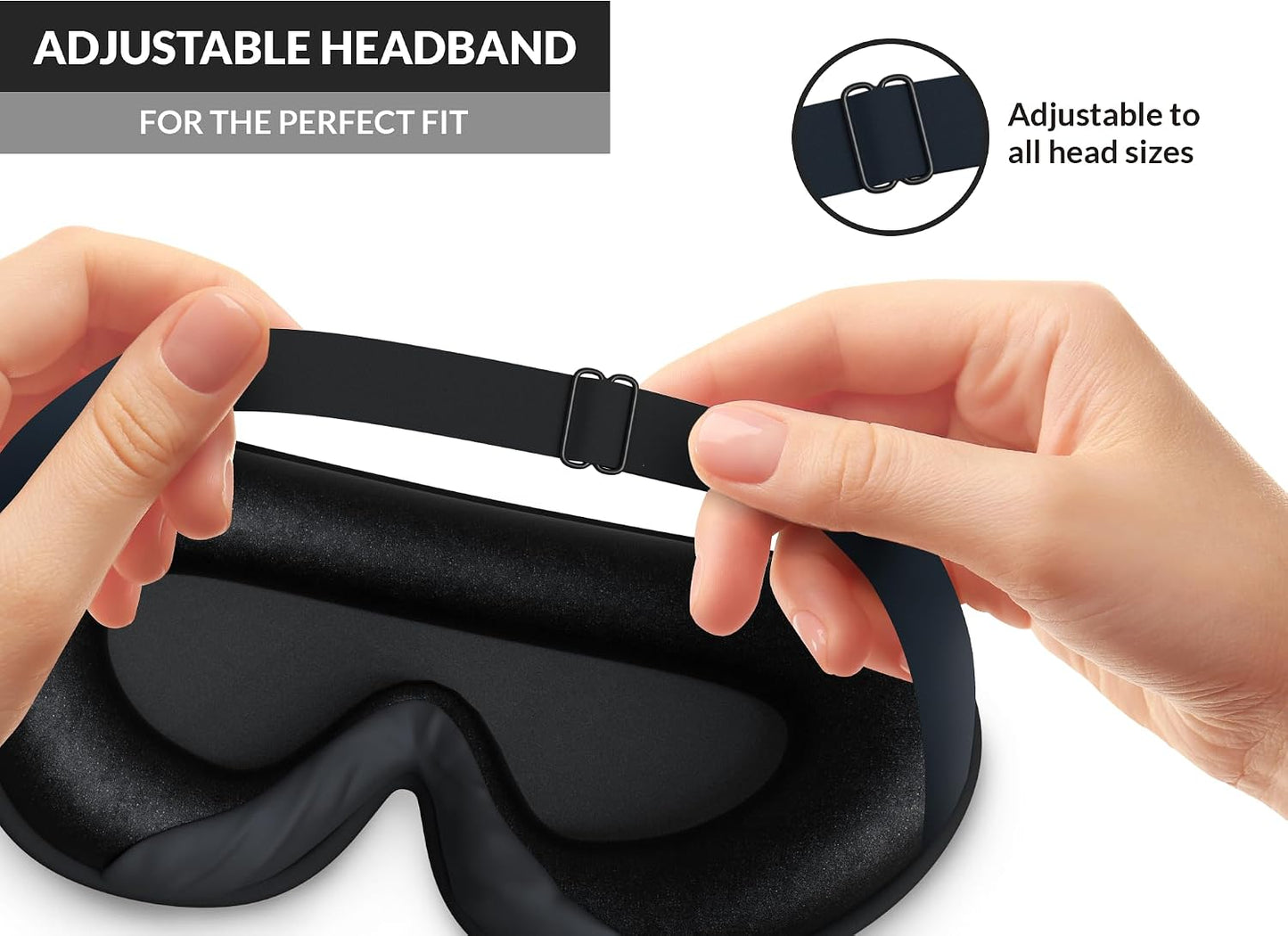 3D Sleep Mask -100% Blackout Sleep Mask, Memory Foam & Soft Cotton, Adjustable Headband, Ergonomic Design - Includes Soft Earplugs for Noise Reduction - Ideal for Travel & Restful Sleep