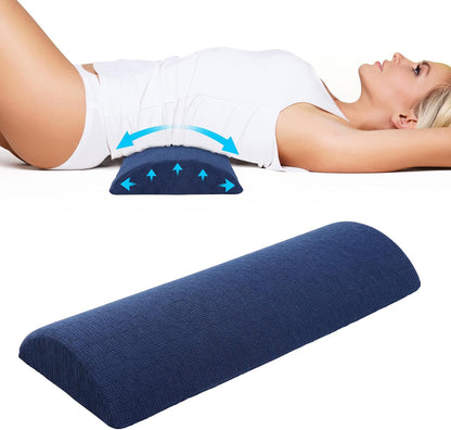 Cozyhealth - 2.95" H*18.7" L - Soft Small Lumbar Pillow for Sleeping, Memory Foam Back Lumbar Support Cushion for Lower Back Pain Relief Bed Waist Sleep Support Pillow for Side, Back (White, Small)