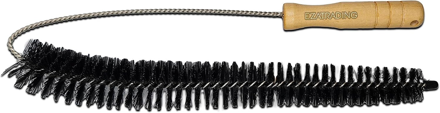Bristle and Flexible Brush 27 Inch for Clothes Dryer Lint Vent Trap Cleaning, Refrigerator Coil, Drain Pipes and Radiators Cleaning (Plastic Handle - 4 Pack)