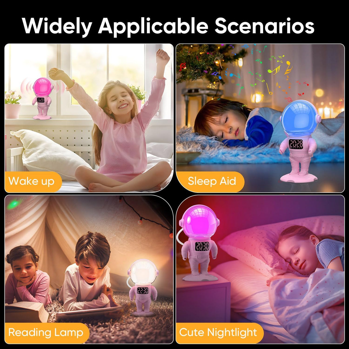 AFEXOA Astronaut Sunrise Alarm Clock with Wake Up Light for Kids