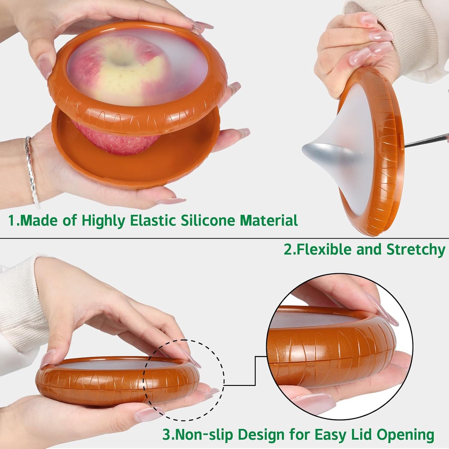 Avocado Saver and onion storage - Set of 4 Preventing Food Flavor Skewering Reusable Storage Containers for Fridge -Ideal for Garlic, Onions, Lemons, and Potatoes