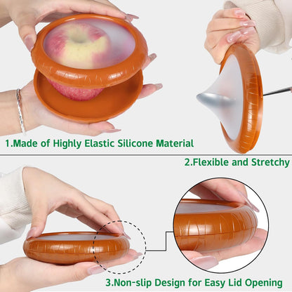 Avocado Saver and onion storage - Set of 4 Preventing Food Flavor Skewering Reusable Storage Containers for Fridge -Ideal for Garlic, Onions, Lemons, and Potatoes