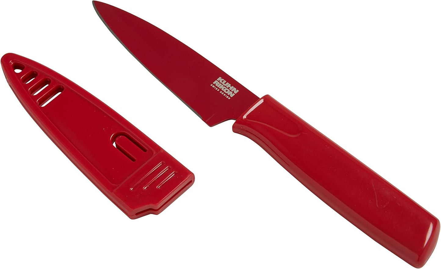 Kuhn Rikon Colori® Paring Knife – 4 Inch Japanese Stainless Steel, Nonstick Blade, Ergonomic Handle & Sheath, Yellow