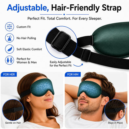 Cooling Sleep Mask with Mulberry Silk Surface & Removable Gel Pack