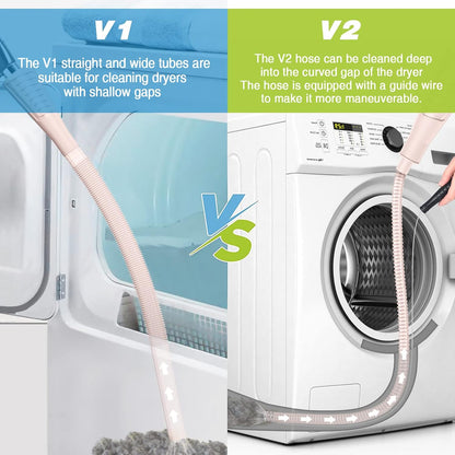 Sealegend 2 PCS Dryer Vent Cleaner Kit, Dryer Lint Vacuum Attachment&Brush | Blue Dryer Vent Vacuum Hose Dryer Lint Remover Brush for Dryer and Washer,Deep Traps Cleaning Tool Fits Most Vacuums