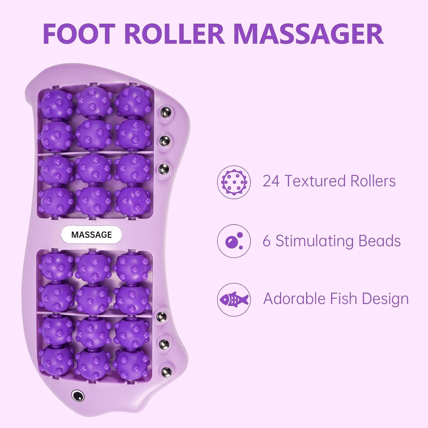 Foot Roller Massager for Plantar Fasciitis Pain Relief, Large Size Under Desk Feet Massage, Manual Acupressure Tool, Eases Pain & Cold Feet, Boosts Circulation, Split Portable & Washable