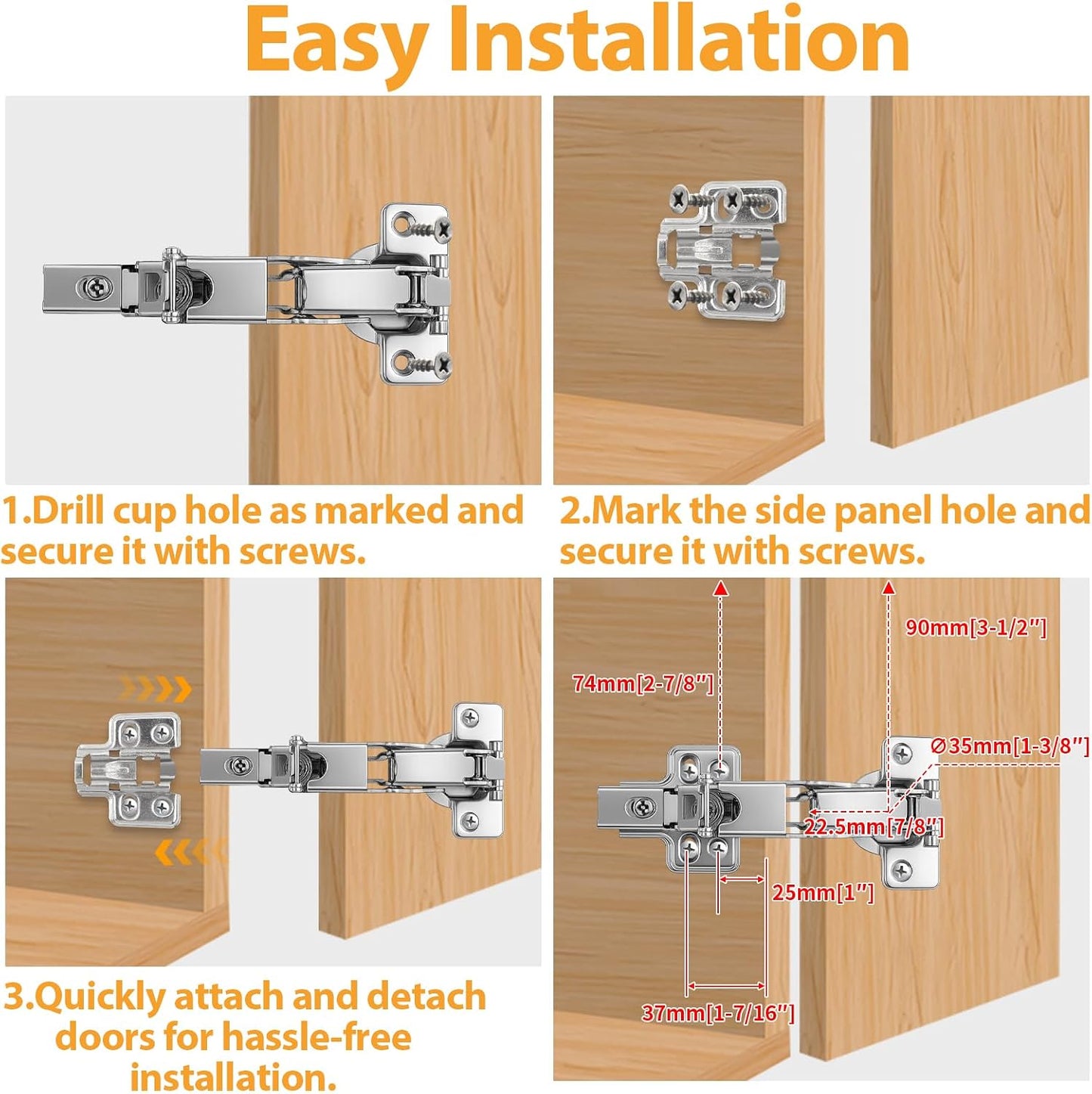 Cabinet Hinge Repair Plate Kit, 12Pcs Hinges Repair Fixing Plates | Stainless Steel for Kitchen Cupboard Door Replacement Rust Resistant With Mounting Screw
