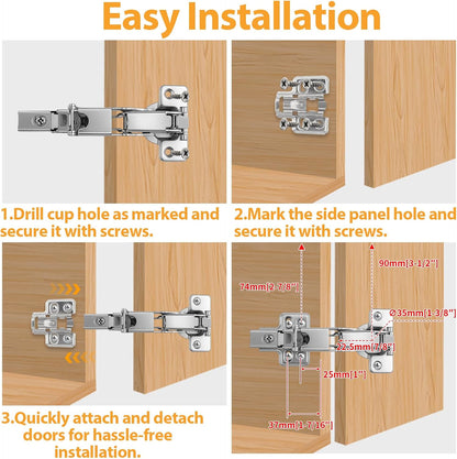 Cabinet Hinge Repair Plate Kit, 12Pcs Hinges Repair Fixing Plates | Stainless Steel for Kitchen Cupboard Door Replacement Rust Resistant With Mounting Screw