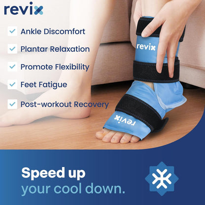 REVIX Ankle Ice Pack Wrap, Reusable Gel Ice Pack for Foot Pain Relief