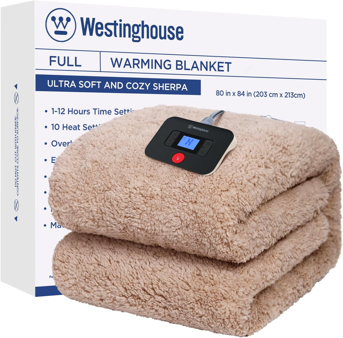 Westinghouse Electric Blanket Heated Throw, 6 Heat Settings, Grey