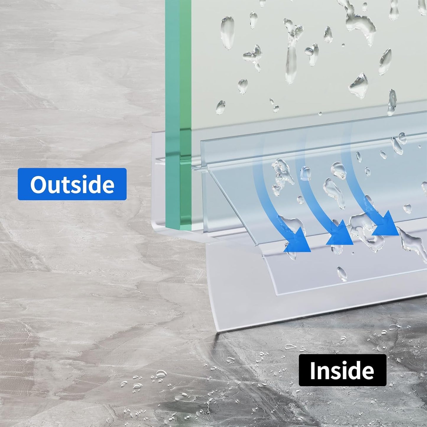 Yecaye 3 Pack 3/8" x 39" Shower Door Bottom Seal Strip, Shower Door Sweep | Shower Door Sweep for 3/8'' (10mm) Doors, Frameless Glass Shower Door Seal Strip Stop Shower Leaks and Create a Water Barrier