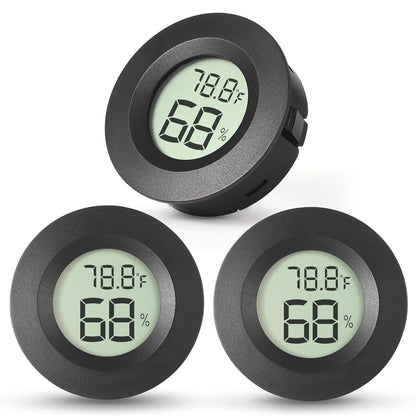 Atogou 3-Pack Mini Hygrometer & Thermometer, Indoor Digital Humidity Meter | ℉/℃, Outdoor Gauge Temperature for Home, Office, Reptile, Car, Greenhouse, Lab, Terrarium, Cellar.. A01 White