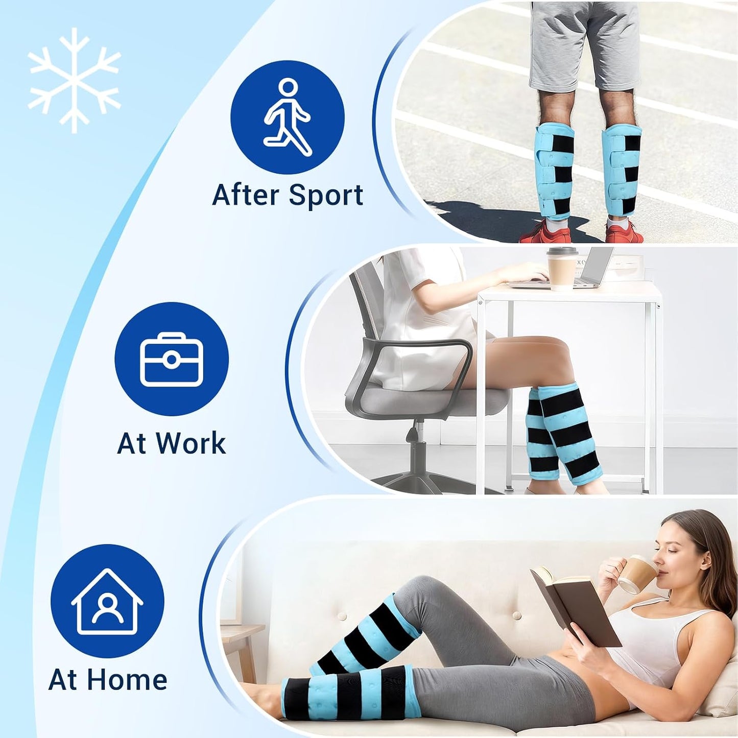 Comfytemp Large Knee Ice Pack Wrap Reusable Gel, FSA Eligible HSA, Full Coverage Knee Cold Compression Brace for Injuries, Pain Relief, Replacement Recovery, Arthritis, Surgery, Women Men Gift
