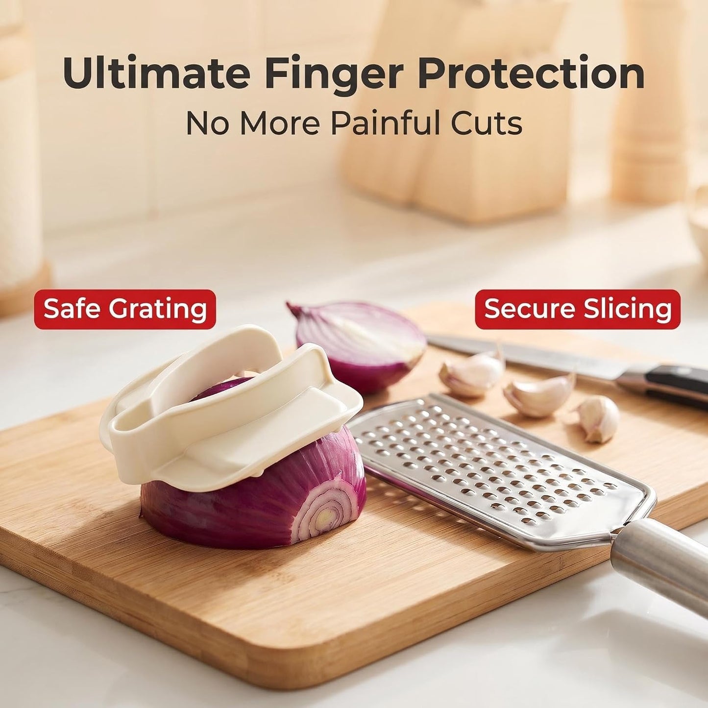 NACOLUS Finger Guard for Mandoline Slicer & Grater, Kitchen Safety | BPA-free finger guards for cutting food while grating,slicing,secure tines grip veggies&foods,Fits mandolines,graters,knives