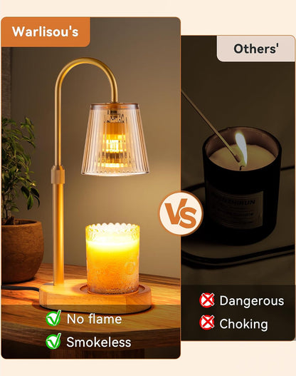 Adjustable Candle Warmer Lamp with Timer - Electric Light Wax Warming