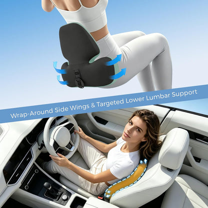 BEBAS Lumbar Support Pillow for Car, Memory Foam Back Cushion for Driving