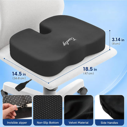 Seat Cushion for Office Chair, 2 Pack Memory Foam Chair Cushions