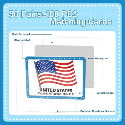 gisgfim 100 PCS Memory Matching Game Famous Paintings Concentration Memory Card for Adults Learning Educational Game A Fun & Fast Artworks Theme Matching Games