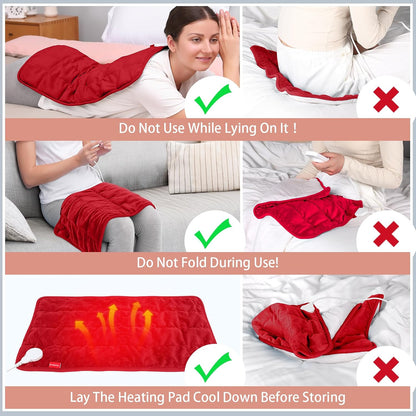 Comfytemp Weighted Heating Pad for Back & Period, FSA Eligible Electric Heat Pad, Birthday Gift for Women Men Mom Dad & Father Day Gifts, 2.2 lb HSA Neck Shoulder Heated Pad, 2H Auto-Off, 12x24, Blue