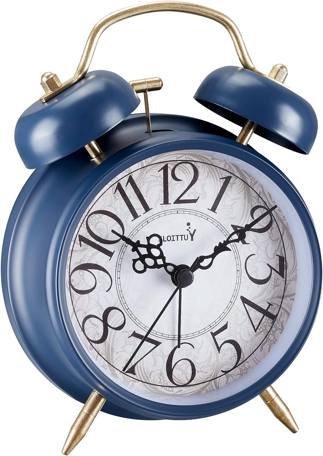 FLOITTUY Loud Alarm for Deep Sleepers 4'' Retro Twin Bell Alarm Clock with Backlight for Bedroom and Home Decoration(Retro Black)