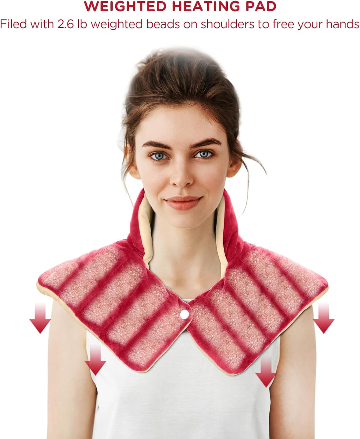 Comfytemp Heating Pad for Neck Shoulders Back, 2.6 Ib Weighted Heating Pad