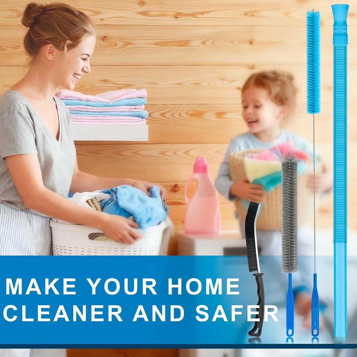 4 Pieces Dryer Vent Cleaner Kit‌ with ‌Lint Brush‌ – Professional ‌Dryer Vent Brush‌, ‌Flexible Cleaning Tools‌ for ‌Lint Trap‌, ‌Appliance Brush‌ & ‌Dryer Filter‌ Gray