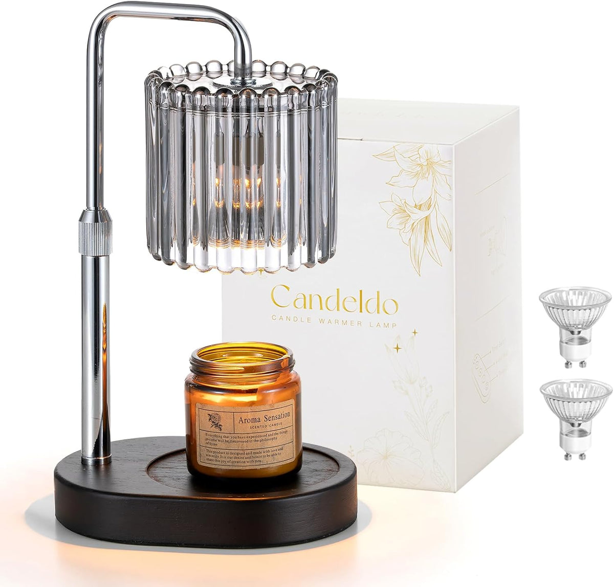 Candeldo Candle Warmer Lamp with Timer: Black Wax Melt Warmer