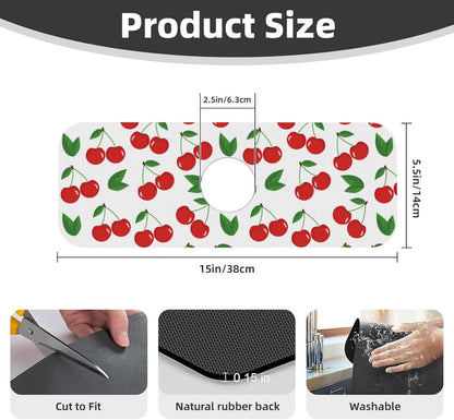 Abstract Flower Blooming Floral Watercolor Kitchen Sink Splash Guard Faucet Mat Super Absorbent Fast Drying Mat Sink Gadgets-Fast Drying Pad Sink Mat For Kitchen Bathroom (15" X 5.5" )