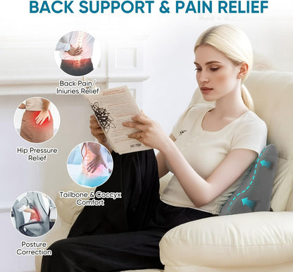 Lumbar Support Pillow for Recliner and Couch, Ergonomic Back Support Pillow | Dual-Layer Memory Foam, Soft Velvet Cover, Lower Back Pain Relief, Back Cushions for Recliner, Sofa & Gaming Chair